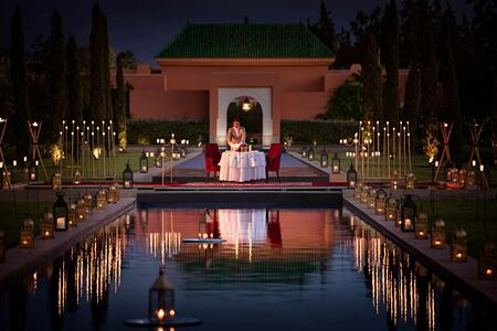 Royal dinner on the Grand Canal at Oberoi Marrakech