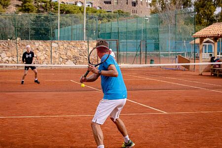 Playing tennis at Racquets Club Padel Grand Hyatt La Manga Murcia Spain